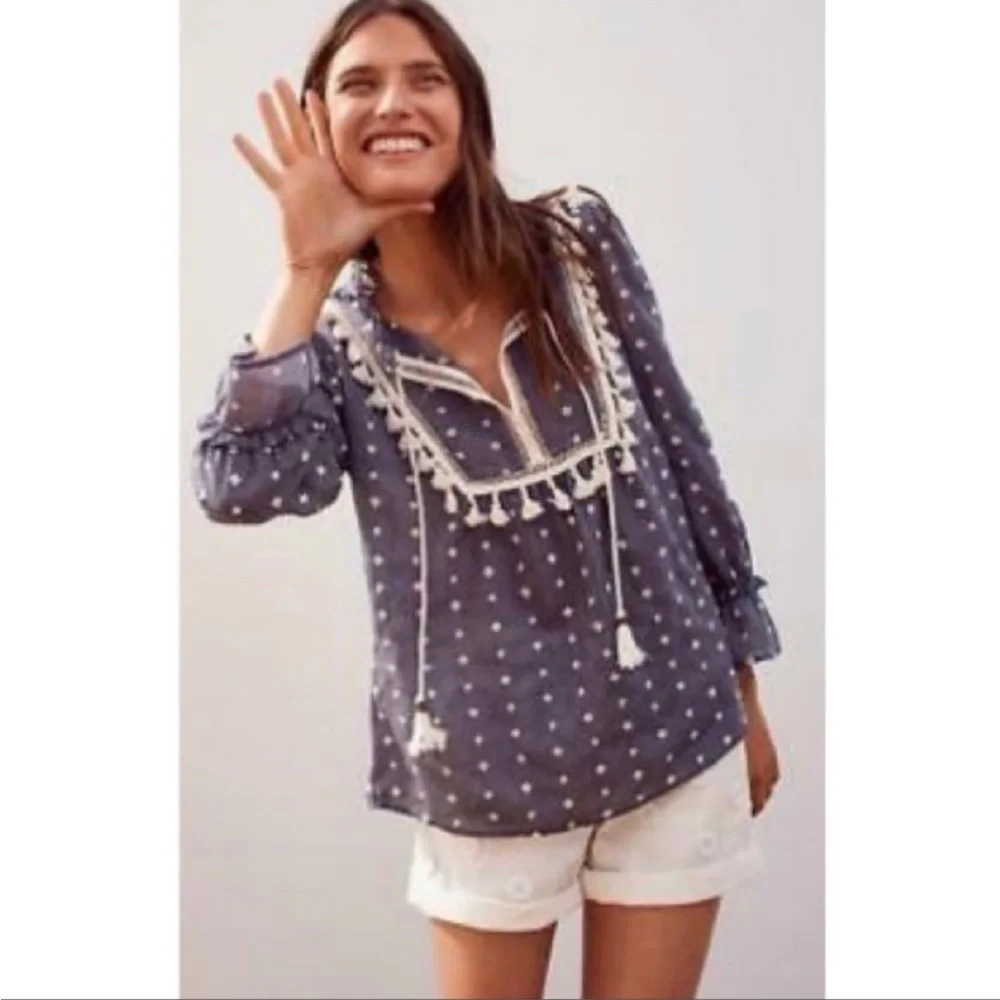 Anthropologie boho peasant top by Maeve - Picture 2 of 9